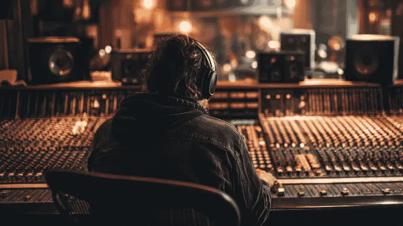 An audio engineer working