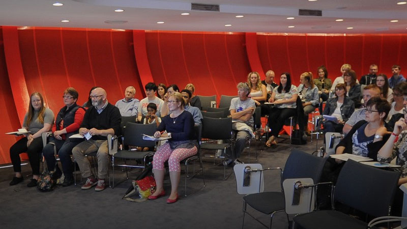 Students in a lecture in The Pod lecture theatre