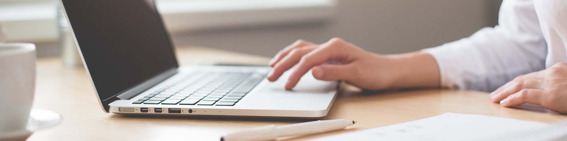 A person working on a laptop