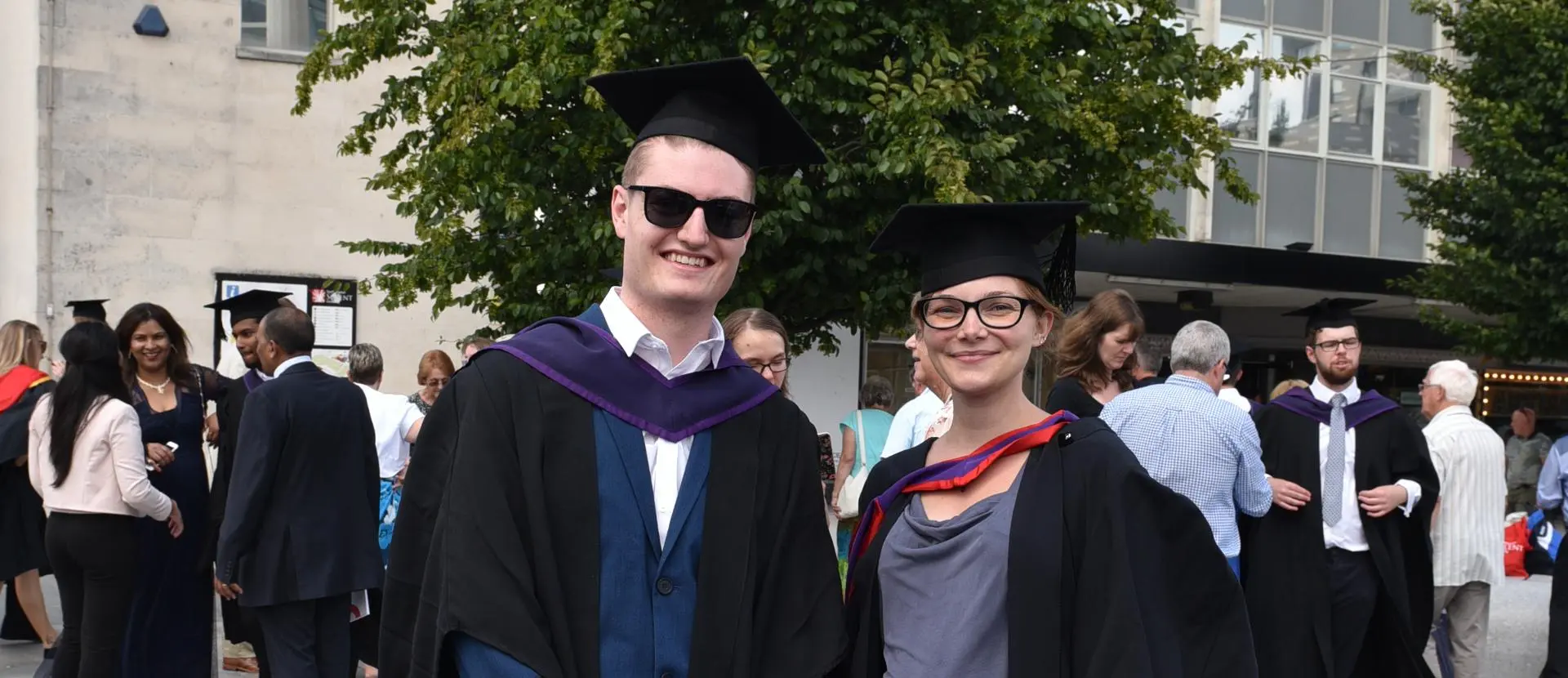 Graduate, Alex Snell outside Guildhall Square
