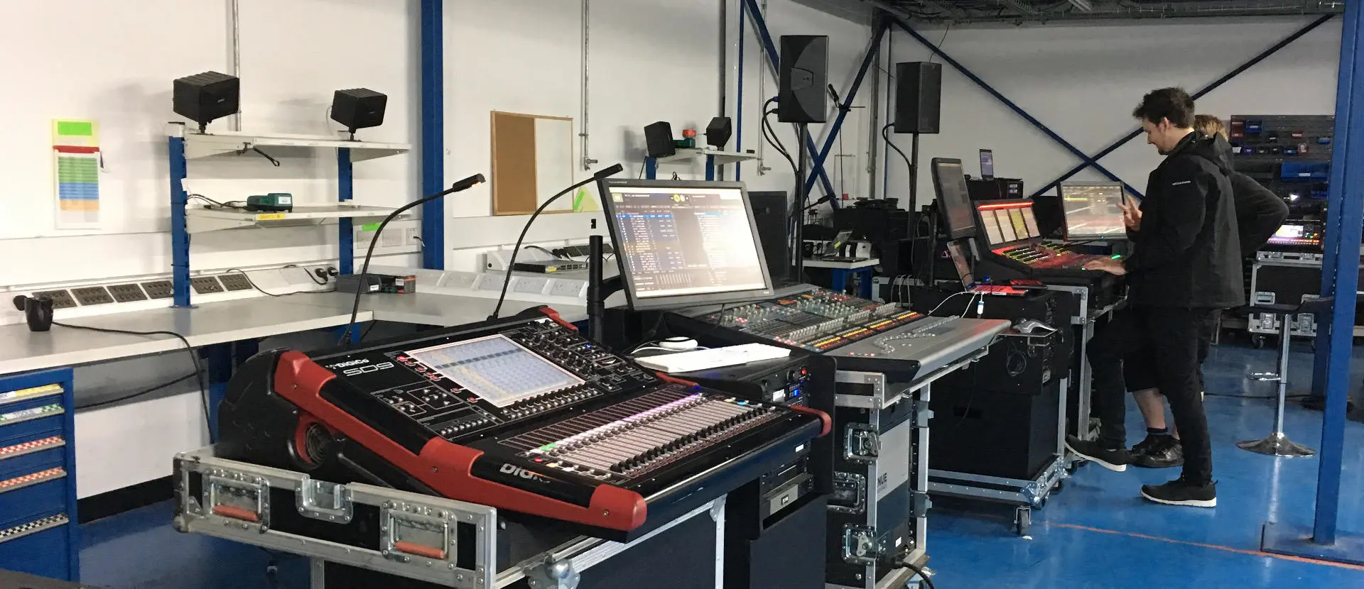 Mixing desks at creative technology