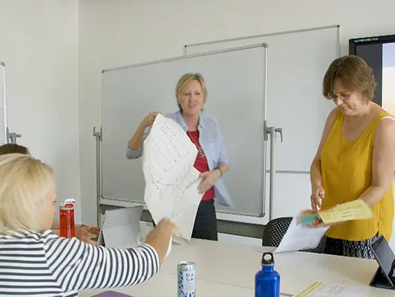 Solent University staff taking part in a workshop