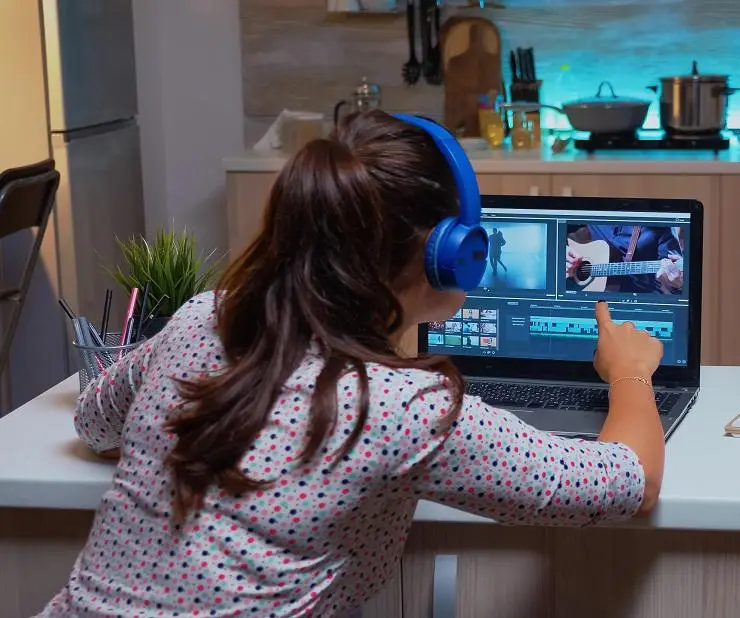 Picture of person editing video
