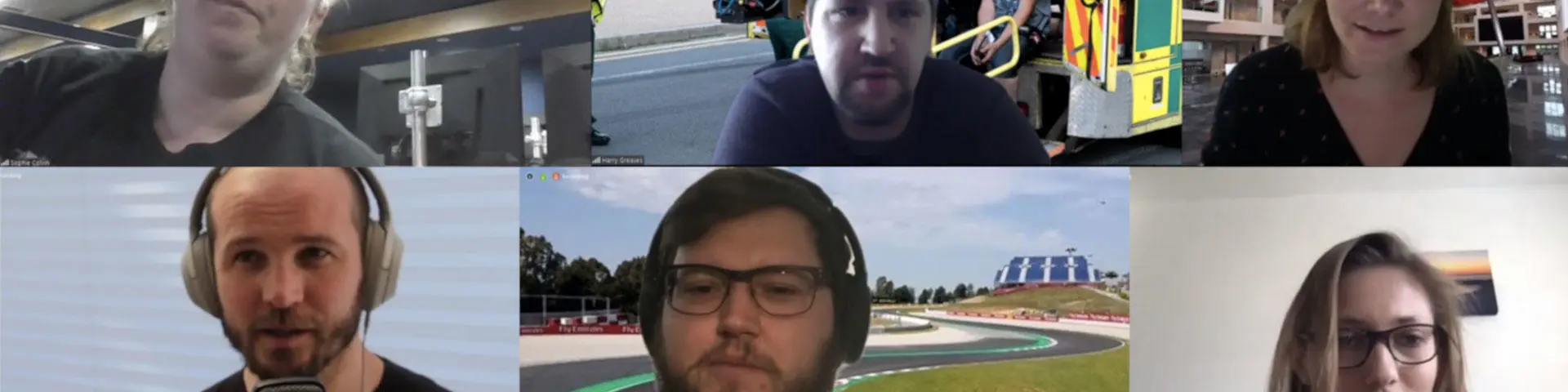 Members of the media technology graduate panel on a video call