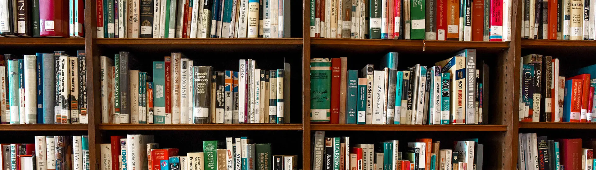 Library books on a shelf
