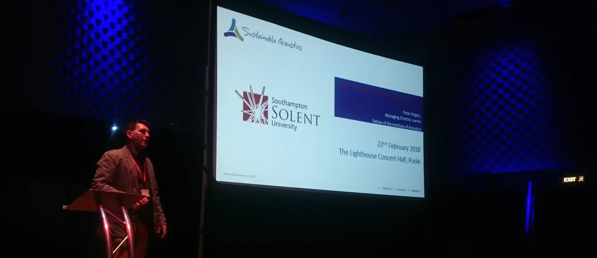 Presenter taking about Solent University