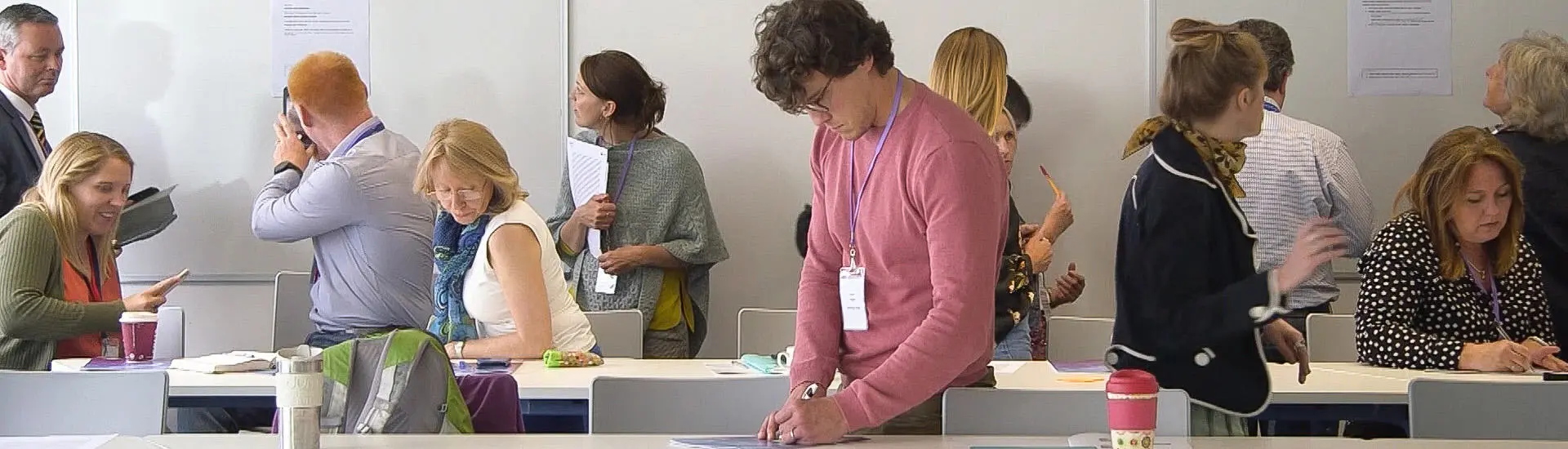 People taking part in a workshop at Solent University's Learning and Teaching Community Conference