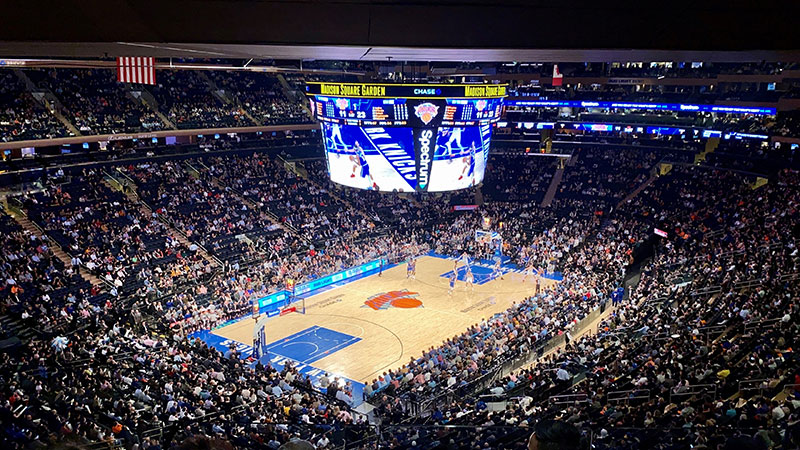 Watching the Knicks play at Madison Square Garden