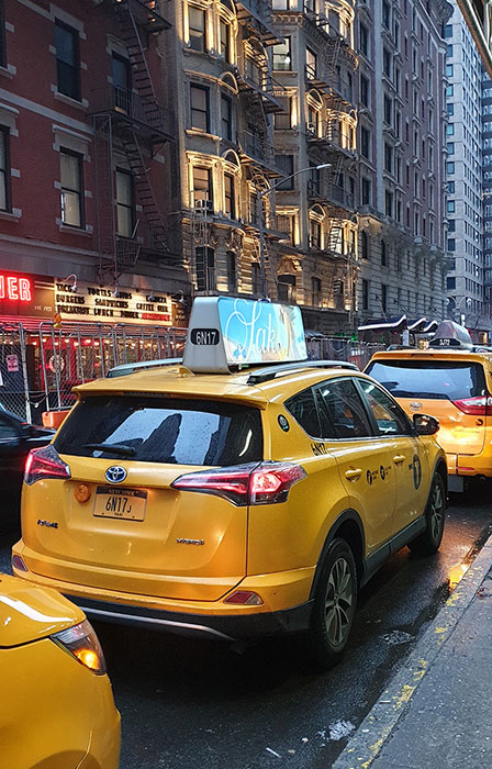 A yellow cab in New York