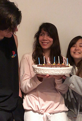 Elena with her birthday cake.