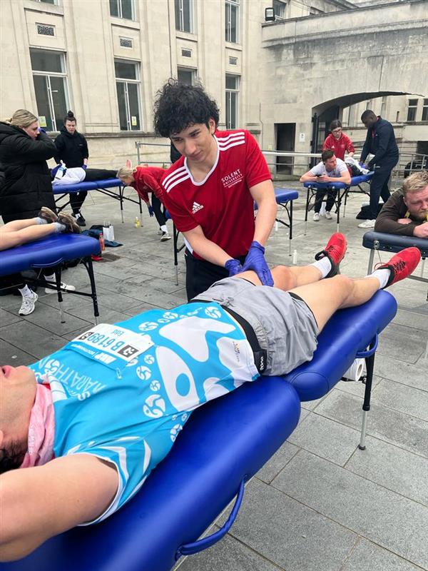 Solent’s BSc (Hons) Sports Exercise and Therapy students at the 2023 ABP Southampton Marathon