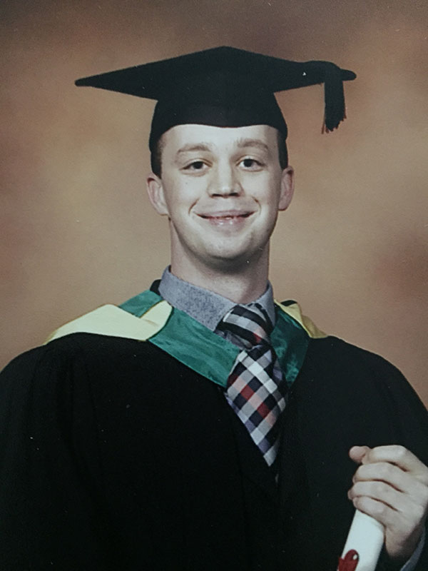 Solent alum, Andrew Sadler on his graduation day