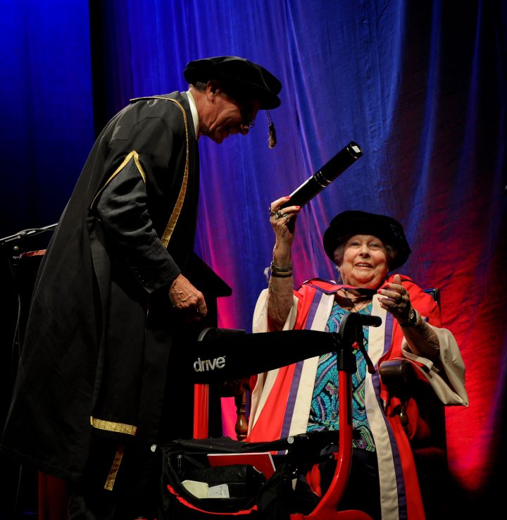 Anne V Coates receiving her honorary degree