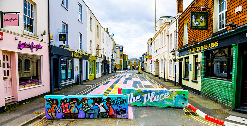 Some of the street art in Southampton's Bedford Place area