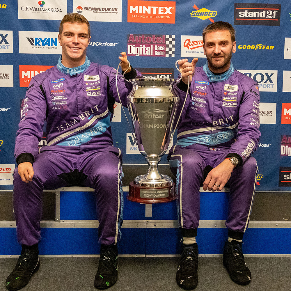 Picture shows Chris Overend and co-driver with trophy