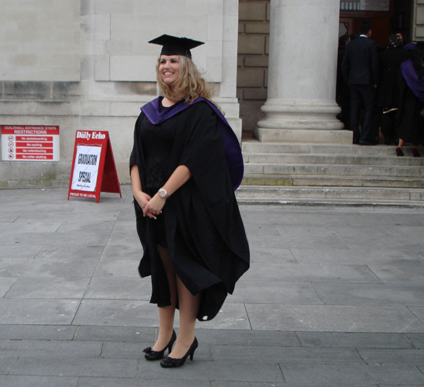 Solent alum, Christina Stone on her graduation day