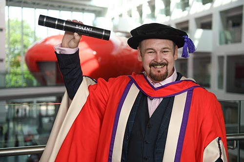 Dave Elsey with his degree in The Spark