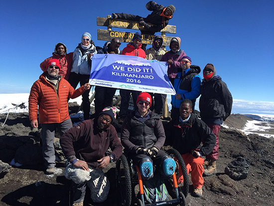Aaron Phipps at the top of Kilimanjaro