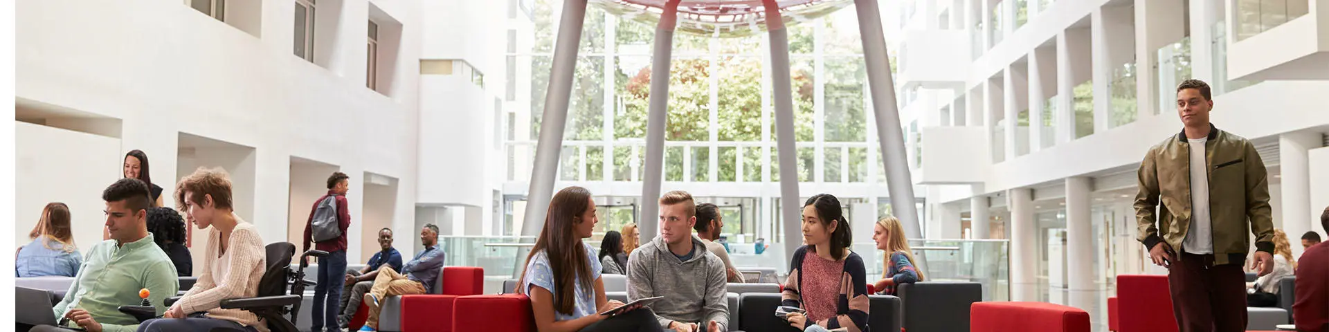 The atrium in the Spark building