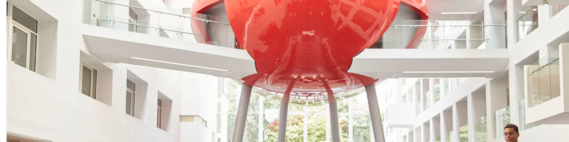 The atrium in the Spark building
