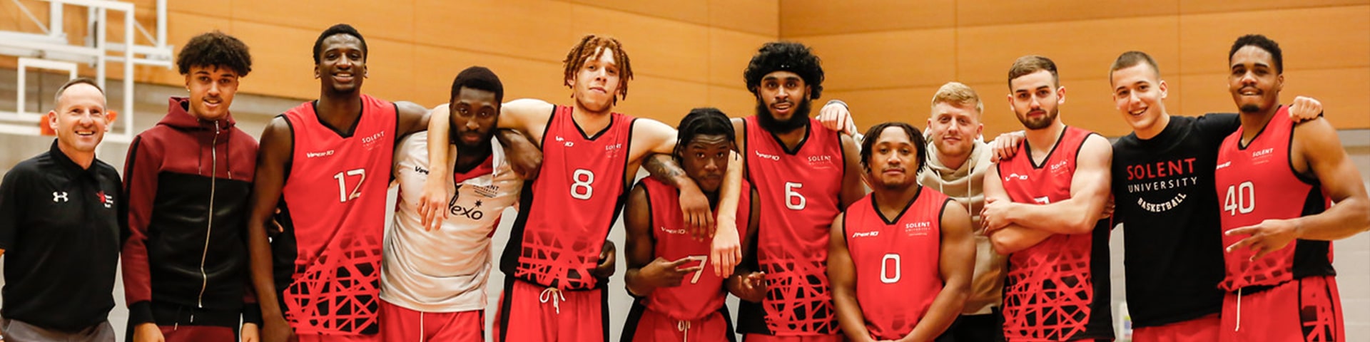 Mens basketball team in the gym