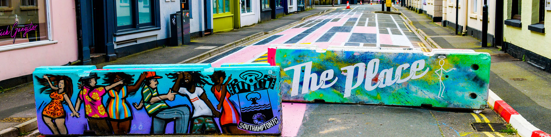 Some of the street art in Southampton's Bedford Place area