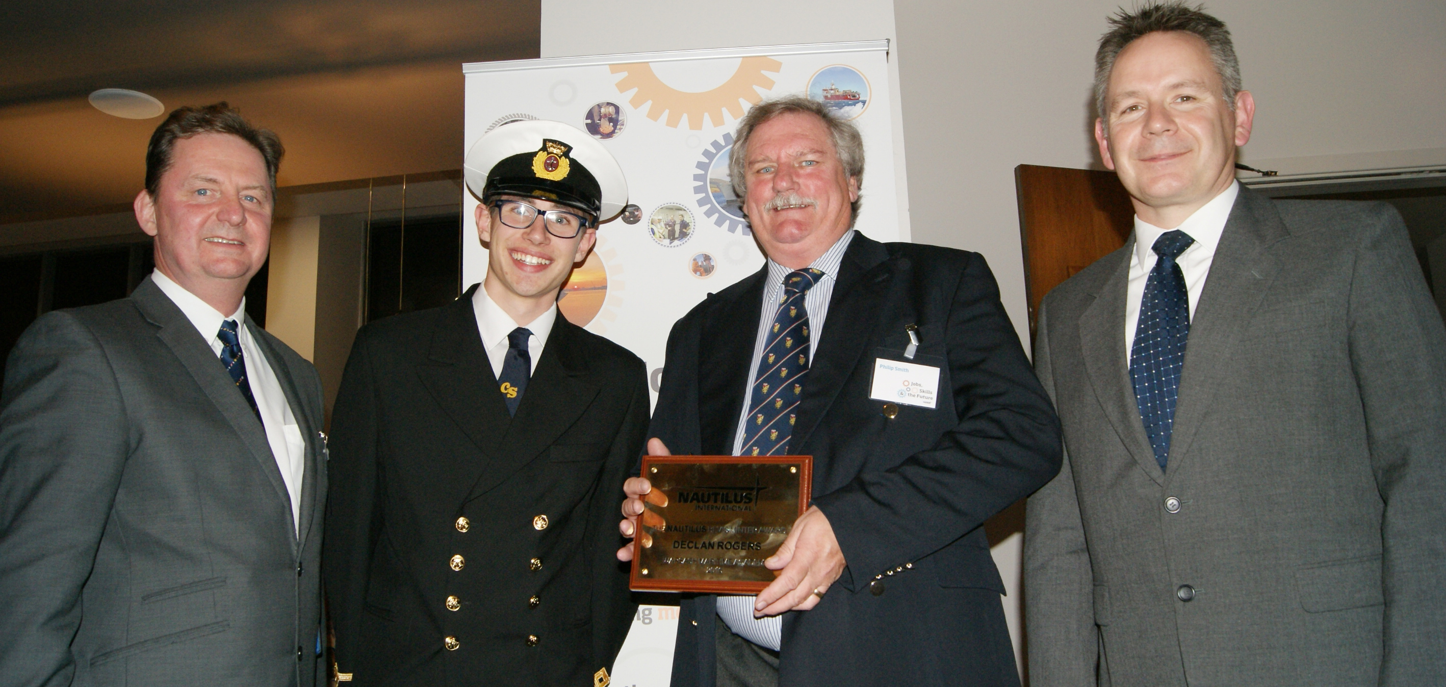 Declan Rogers reciving his award