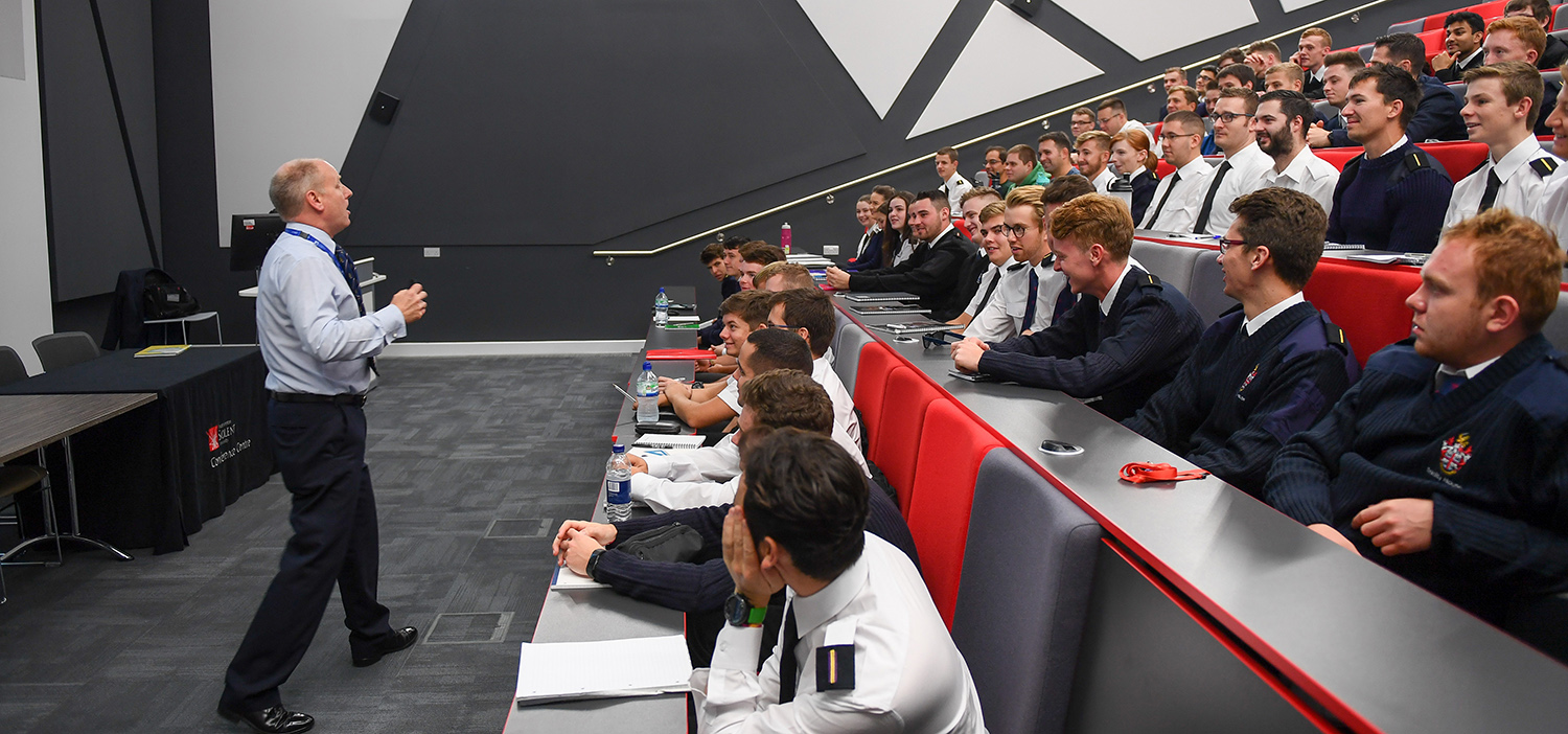 Cadets in a lecture theatre