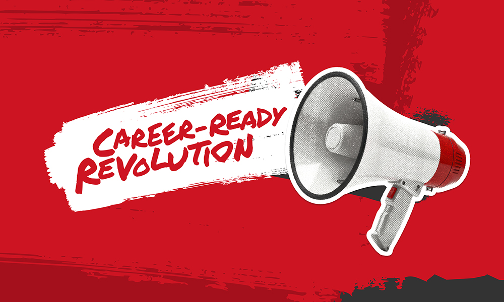 A megaphone with branding details