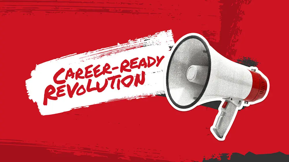 A megaphone with branding details