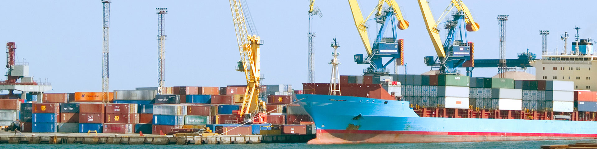 Cargo ship in shipyard