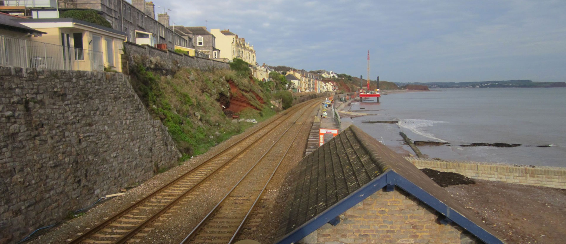 A train track along a coastal path