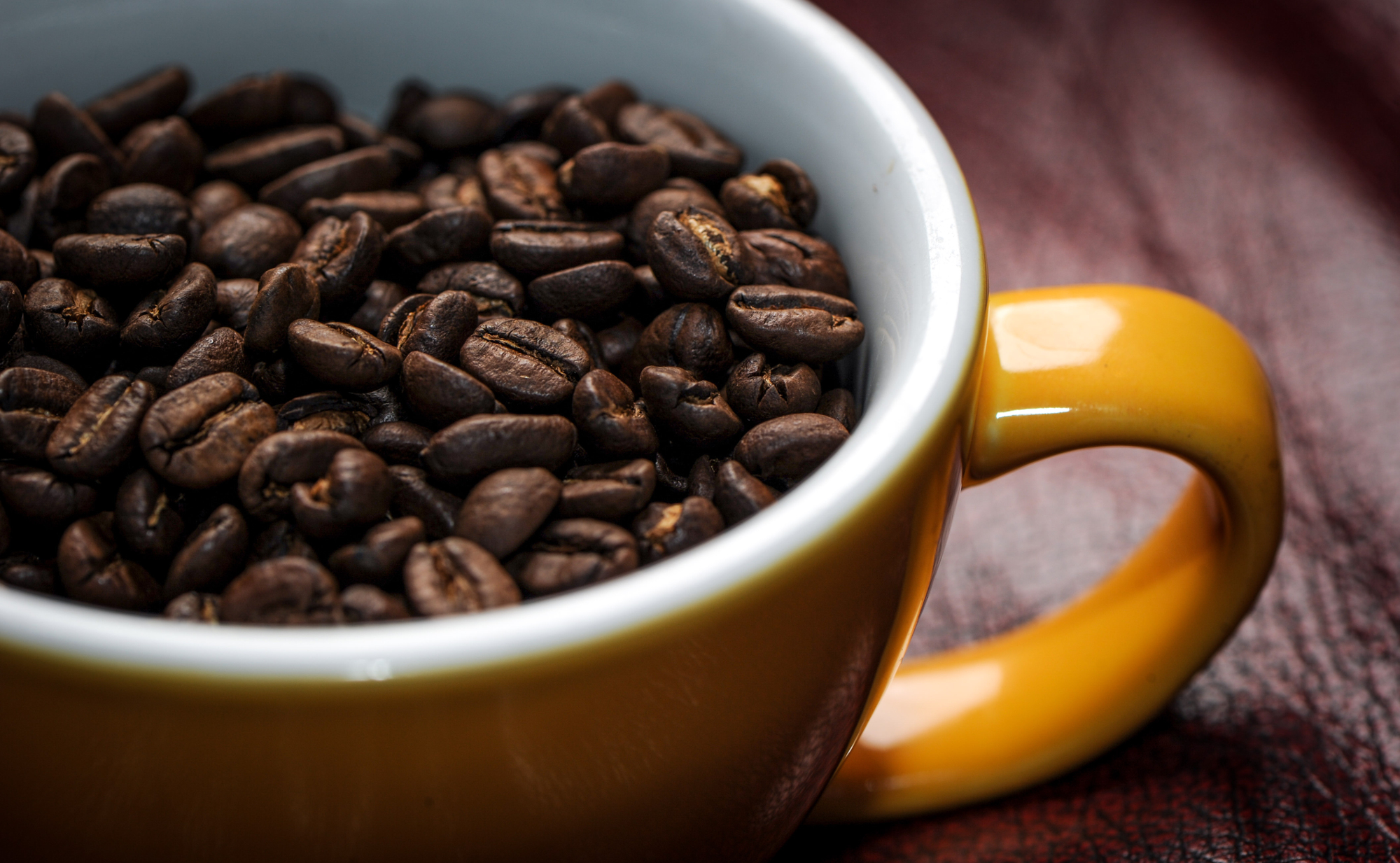 Coffee beans in a cup