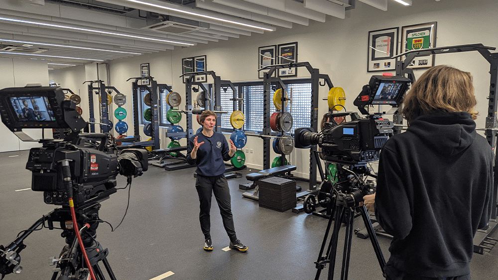 Dr Ruth Barker in the gym at Southampton Solent University.