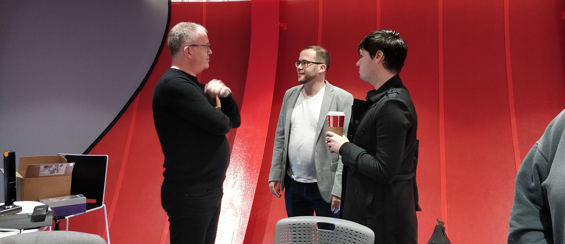 Darren Styles talking to fashion journalism students