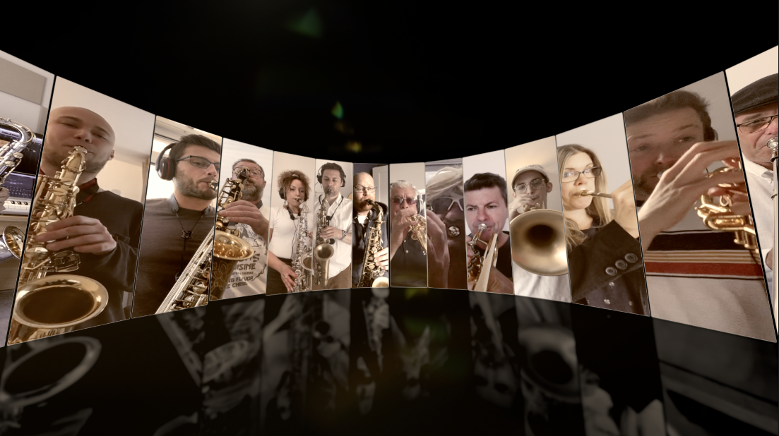 Musicians from the horn section
