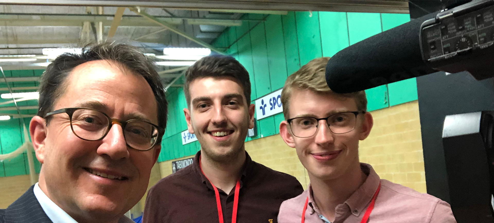 Students at the election coverage in Winchester