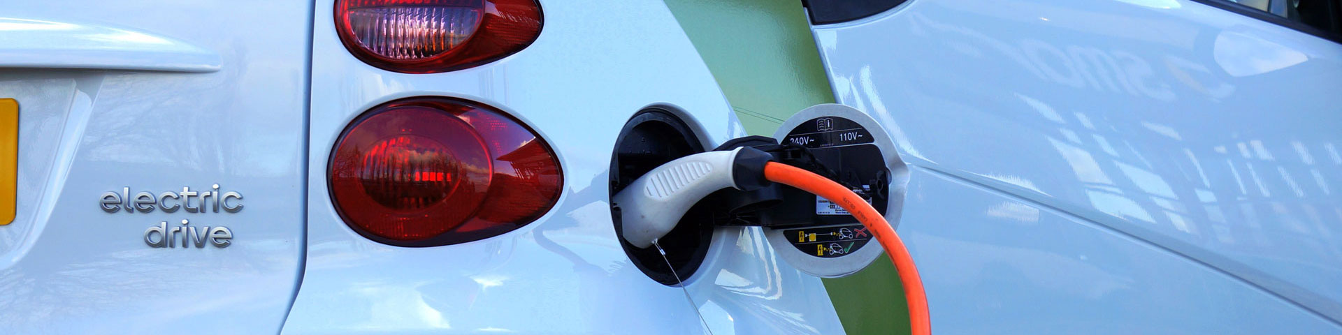 An electric car being charged