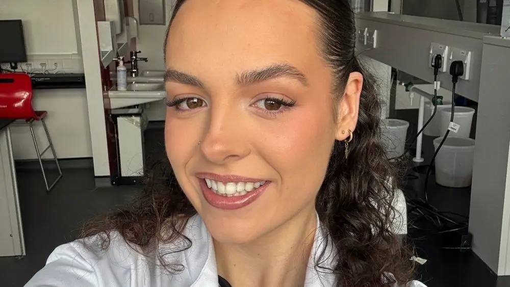 Ella Newman in the lab