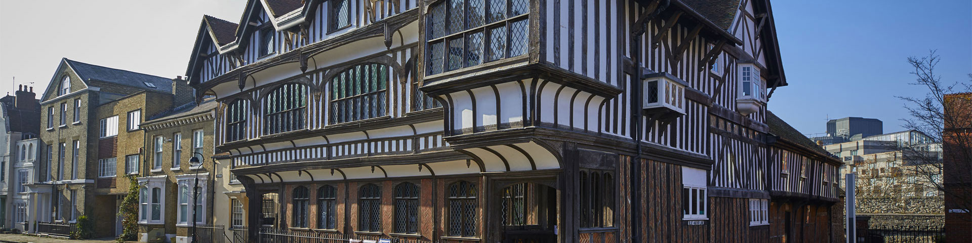 Exterior shot of the Tudor House museum in Southampton