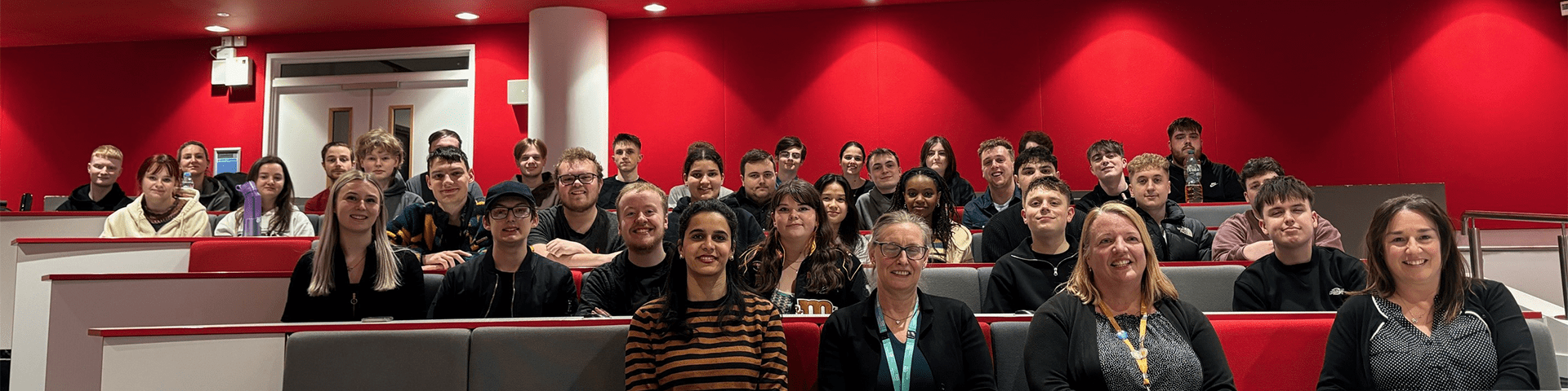 Students and staff in the Palmerston Lecture Theatre at Solent University.