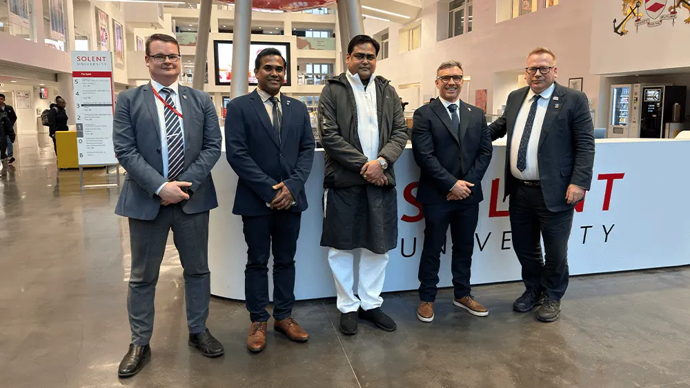 Vice Chancellor, Professor James Knowles with visitors from India.