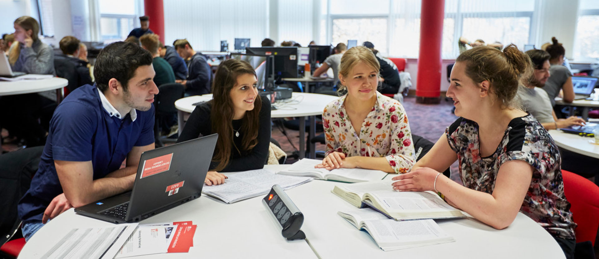 Solent students working in the library