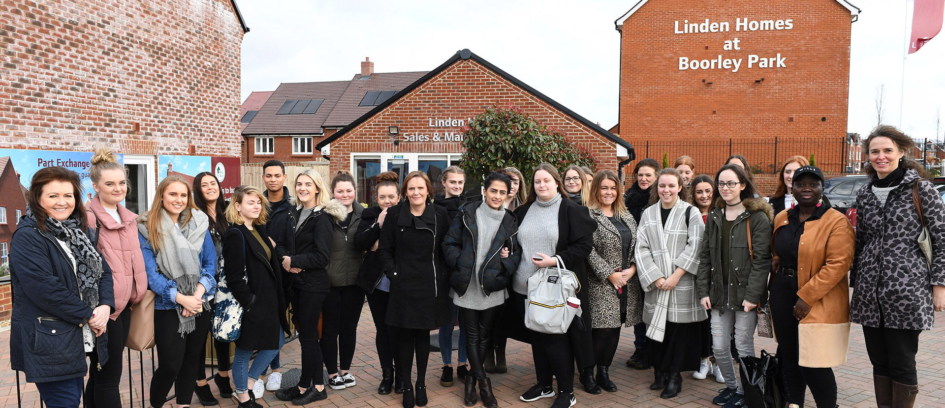 Interior Design Decoration students outside Linden Homes