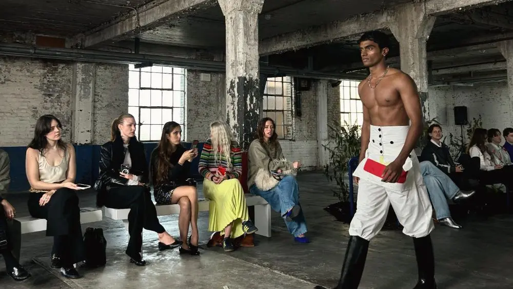 Students working at London Fashion Week