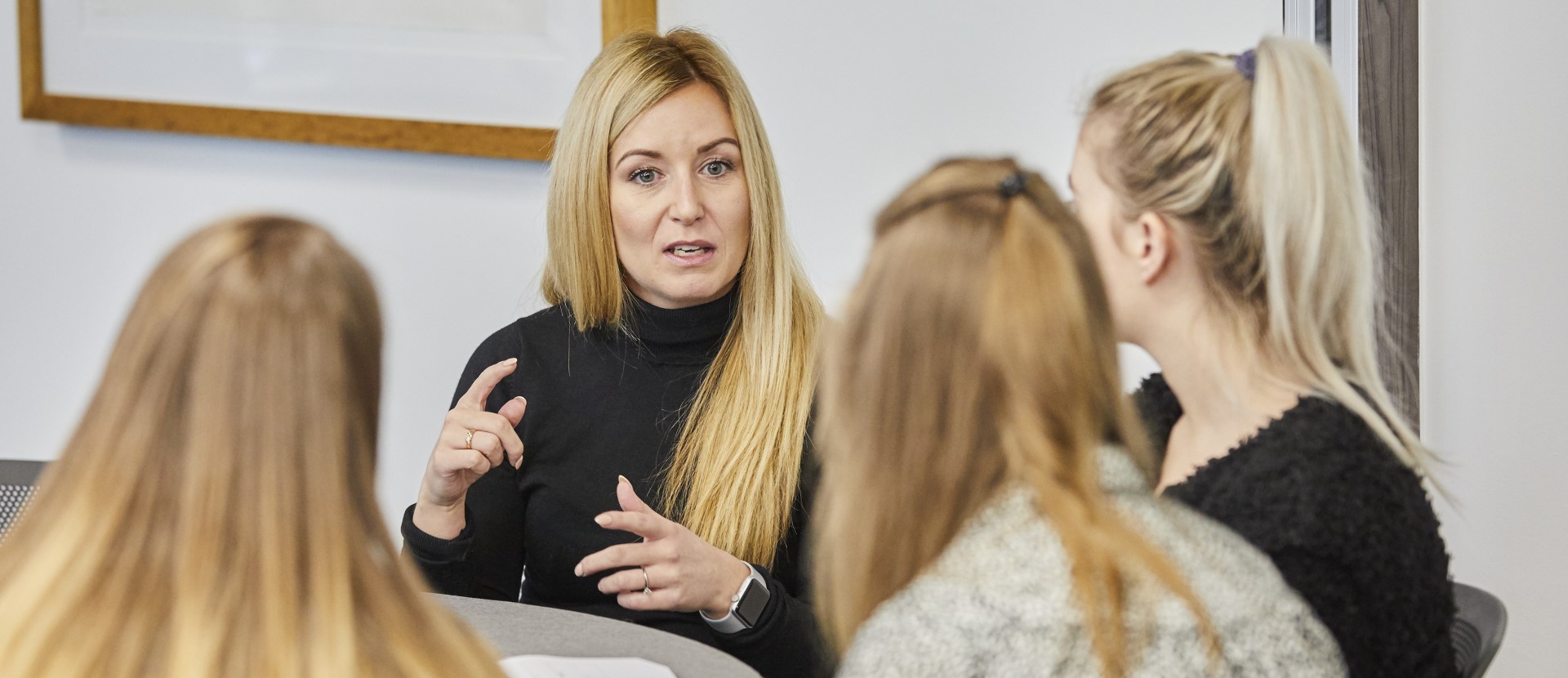 A group of women talking