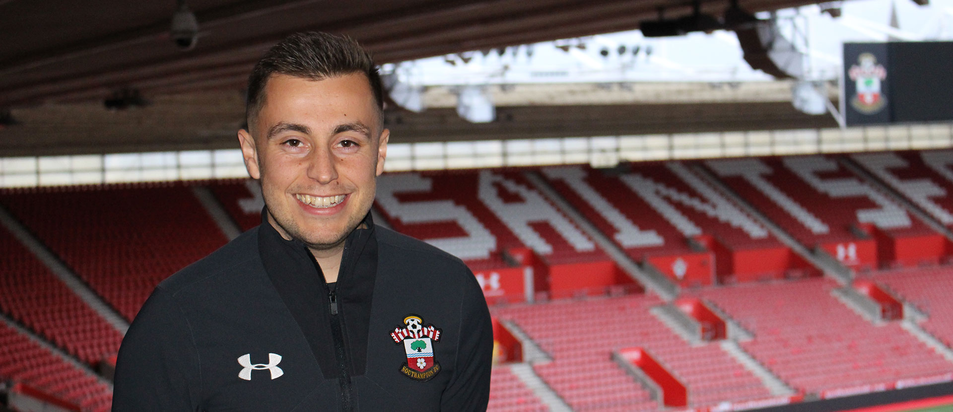 Solent graduate, Mike Dixon at St Mary's stadium
