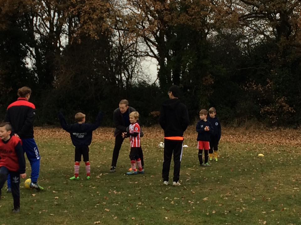 Netley Royals FC training with Solent Sport students
