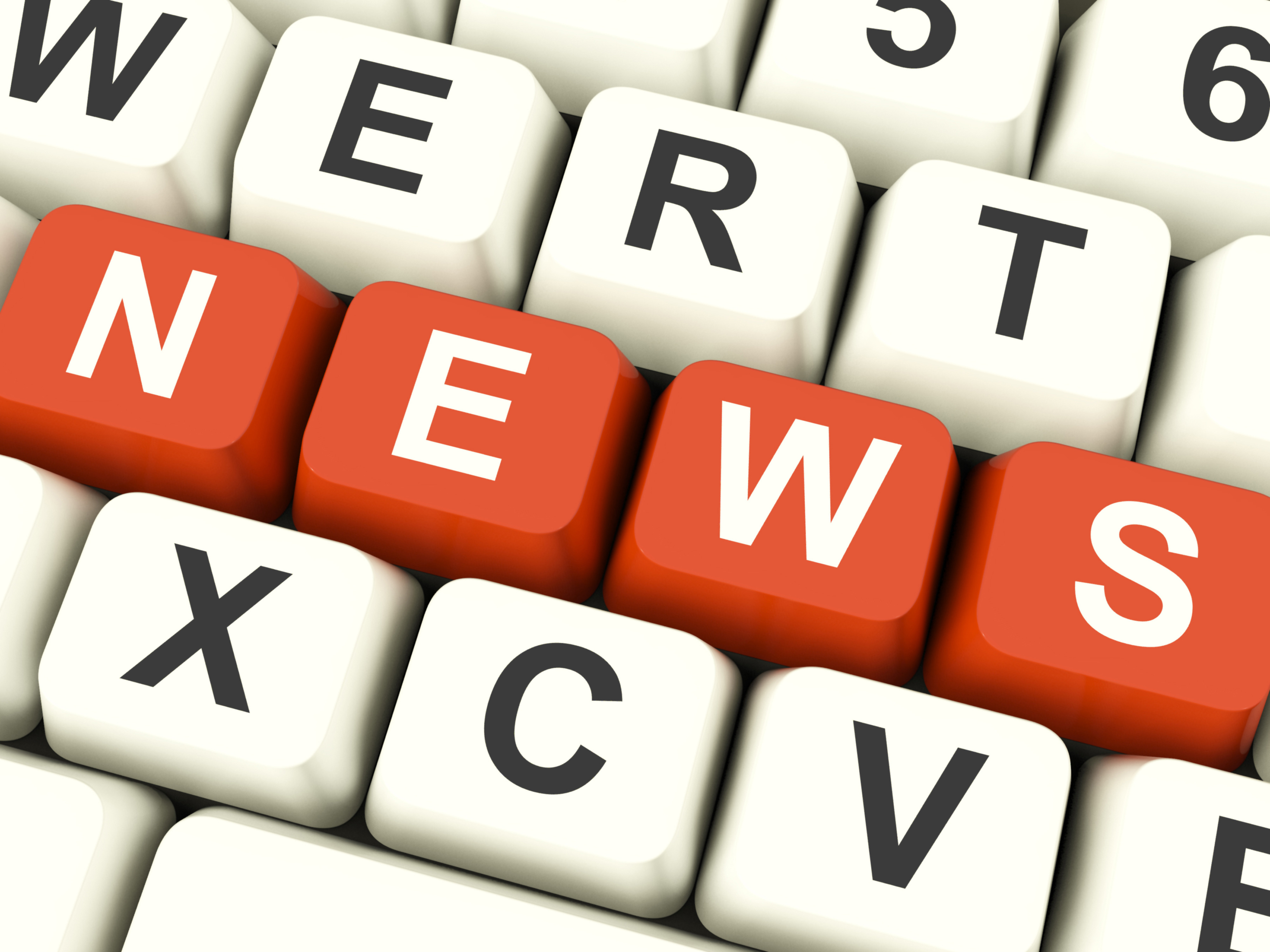 News spelt out on a computer keyboard