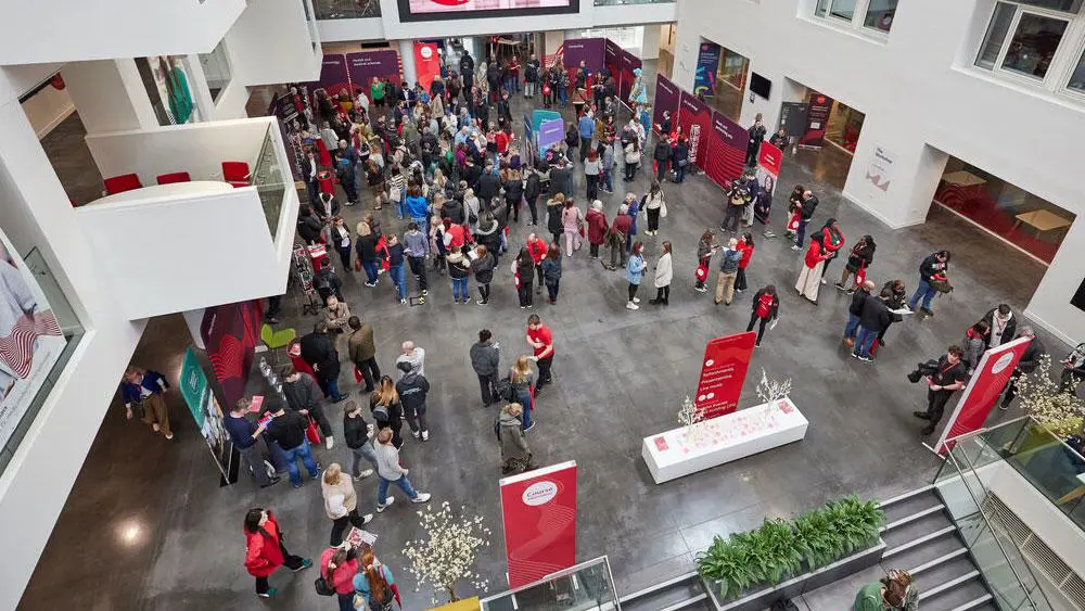 People attending a Solent open day